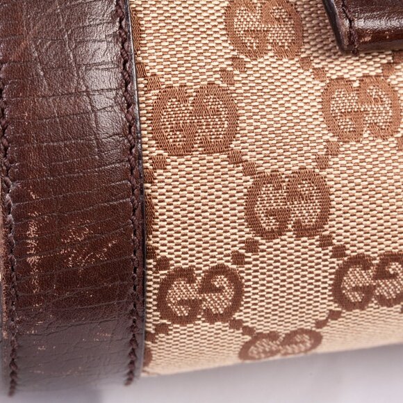 Authentic Gucci Monogram Bamboo Bullet Bag Dark Brown - Picture 9 of 16